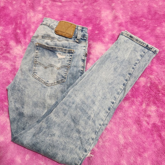 American Eagle Outfitters Other - American Eagle Skinny Jeans Mens 31x32 Light Wash Distressed Next‎ Level Flex